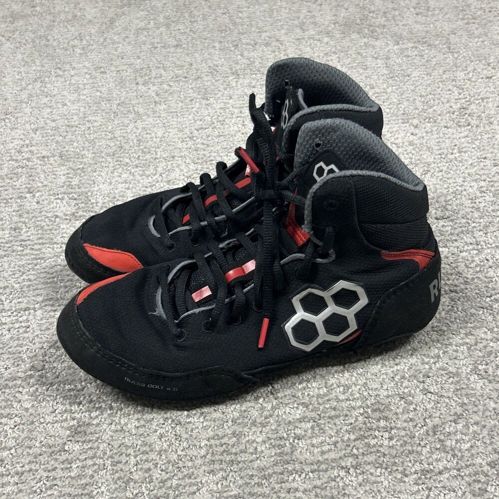 Rudis Colt 4.0 Wrestling Shoes Mens 8 Black Red High Top Sneakers